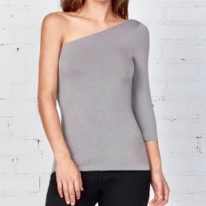 Bailey 44 One Shoulder Top Cement Grey Size 6